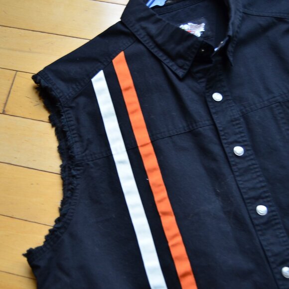 Harley-Davidson Men's Black Full Button Up Motorcycle Vest Size XXL Dirt Track - Picture 4 of 12